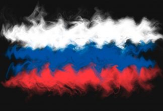 russia flag misty