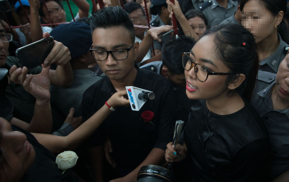 Two of the imprisoned youth speaking to the media