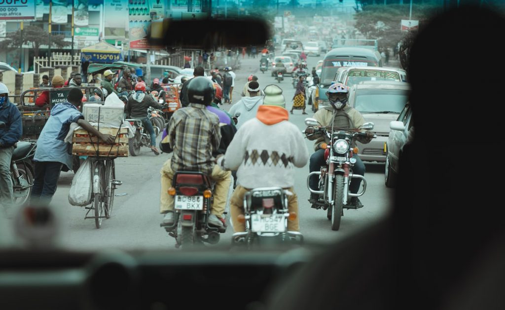 busy road in Tanzania