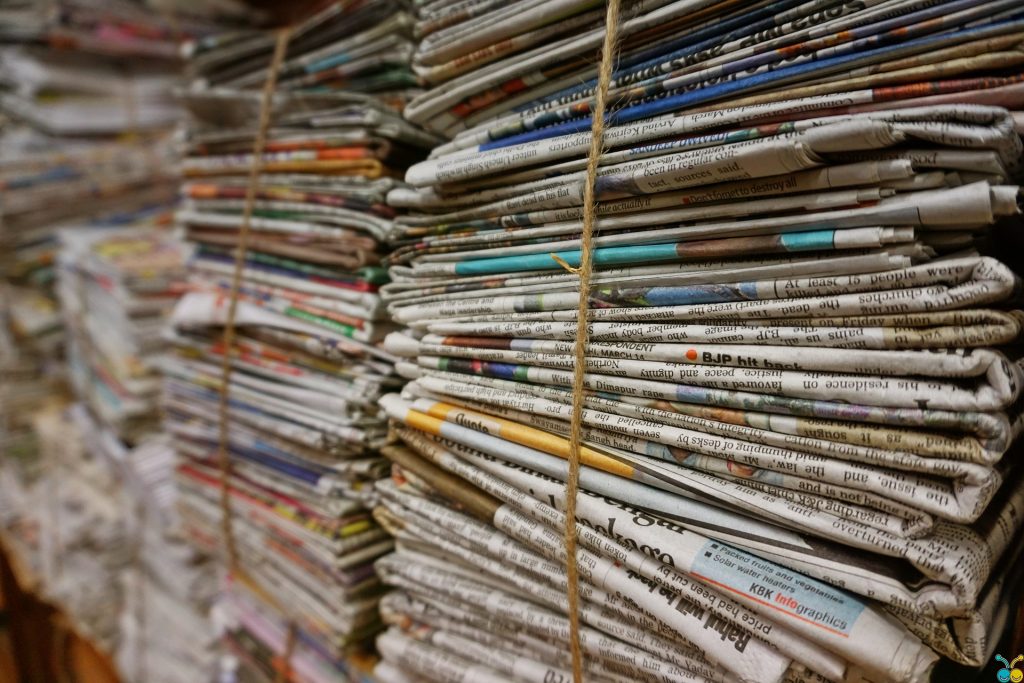 Bundle of newspapers