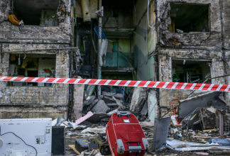 bombed buildings Ukraine at war 2022