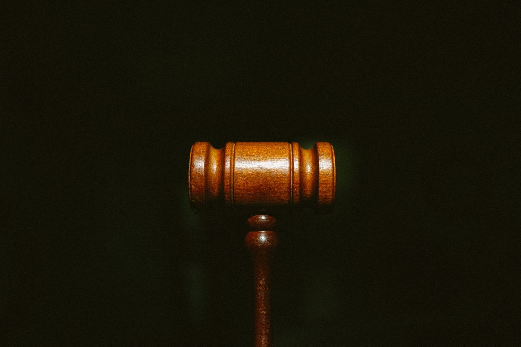 Gavel on a dark background