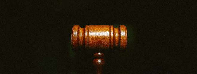 Gavel on a dark background