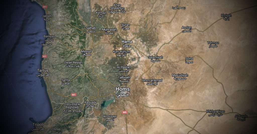 Satellite image from Google Maps over parts of Syria.