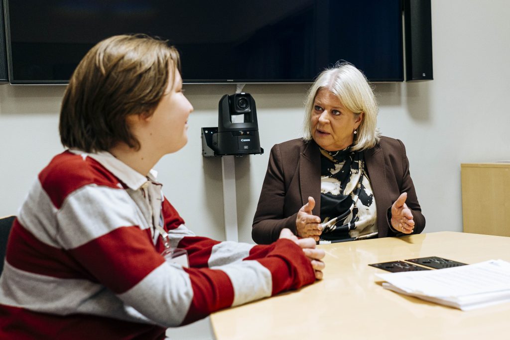 Trond Scholtens Pennanen, socialtjänstminister Camilla Waltersson Grönvall.