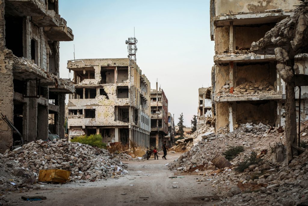 A view of war-torn city in Syria.