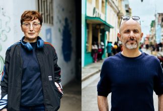 A two part image with the Civil Rights Defender of the Year Awardees Nestan, Netgazeti and Henry, La Hora de Cuba.
