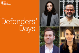 Four people. Two men. Two women. Defenders' Days logo.
